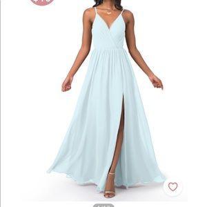 Azazie Gracie bridesmaid dress in mist. Size 0.